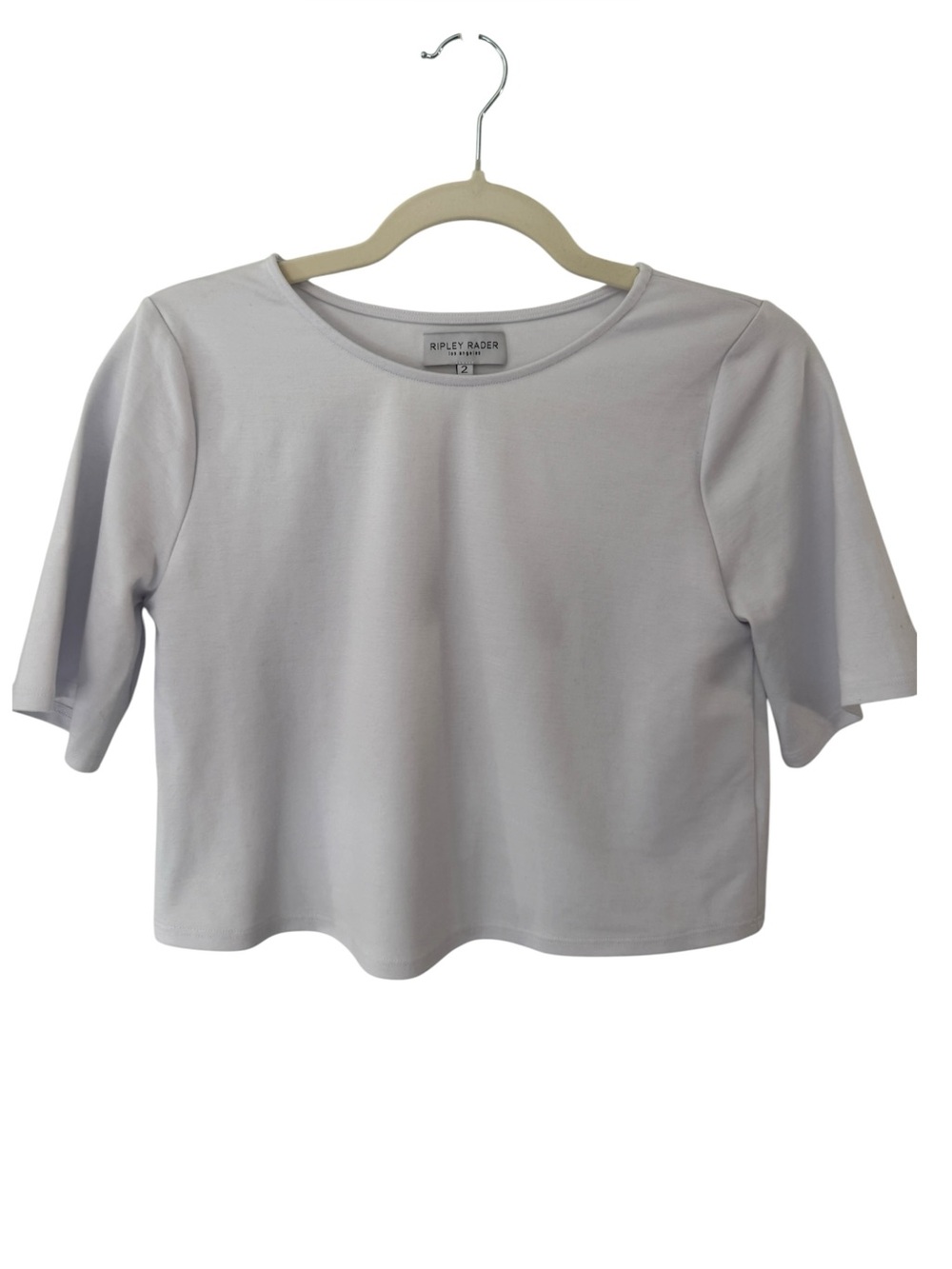 Ripley Rader off-white ponte knit extended short sleeve top Size 2 Small - Picture 5 of 10